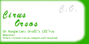 cirus orsos business card